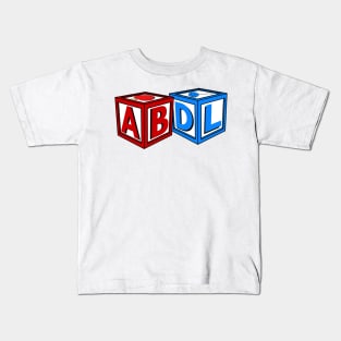 ABDL - Letter blocks blue Kids T-Shirt